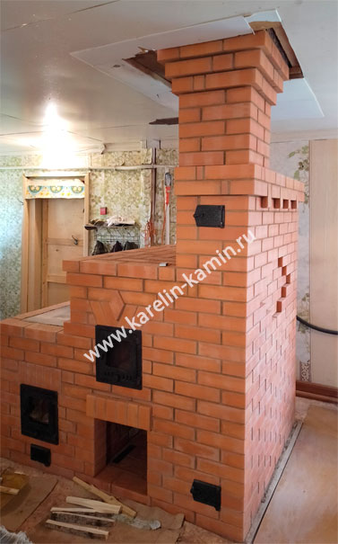 Фотография печи с котлом ЦО - karelin-kamin.ru