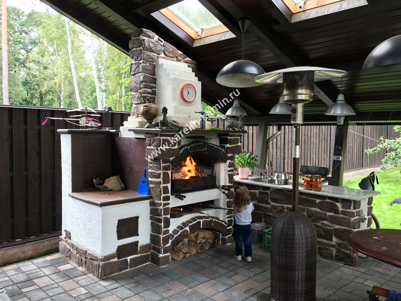 Фотография барбекю-комплекса №159(А) (с выносным мангалом) - karelin-kamin.ru
