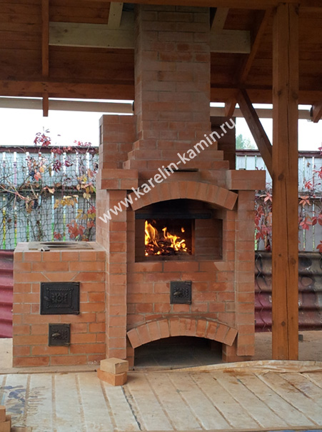 Фотография барбекю-комплекса №159(А) (со стационарным мангалом) - karelin-kamin.ru