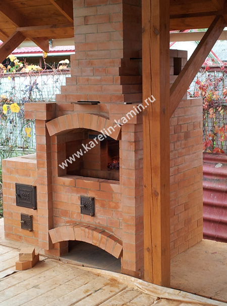 Фотография барбекю-комплекса №159(А) (со стационарным мангалом) - karelin-kamin.ru