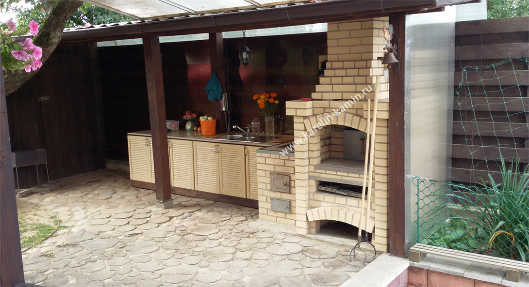 Фотография барбекю-комплекса №159(А) (с выносным мангалом) - karelin-kamin.ru