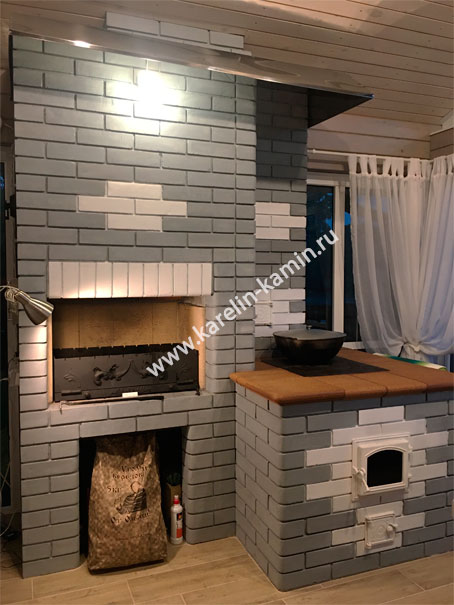 Фотография барбекю-комплекса №223 Печь-тандыр с барбекю-камином